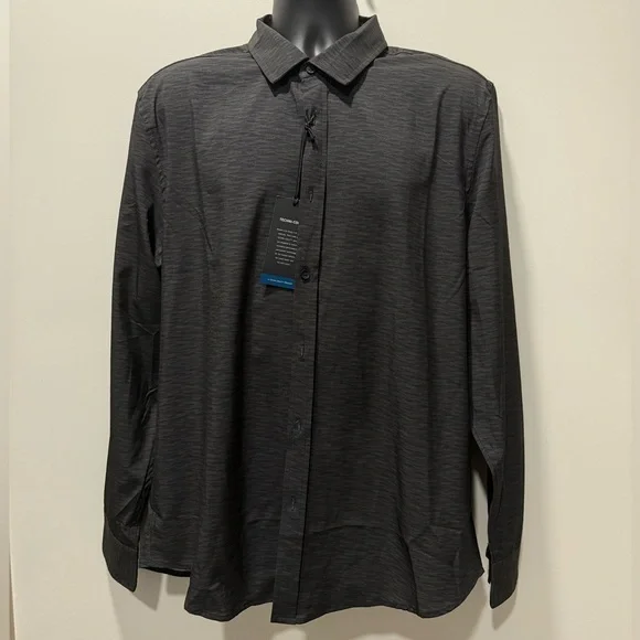 slim fit dress slacks Kenneth Cole Men's Dress Shirt Regular Fit Stretch Collar Non Iron Solid